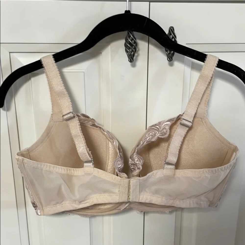 SOMA BRA Cream Lace BALCONET BRA size 38DDD embroidered LIKE NEW - Picture 3 of 4